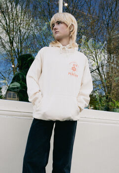 Everything Is Peachy Unisex Graphic Hoodie In Vanilla, 3 of 4