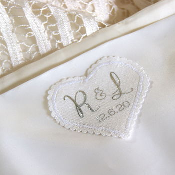 Brides Wedding Dress Keepsake Personalised Patch Label, 3 of 3