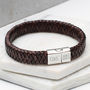 Men's Personalised Message Leather Bracelet, thumbnail 1 of 12