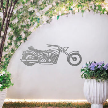 Motorbike Metal Wall Art Gift For Outdoor Garden Decor Enthusiasts, 9 of 9