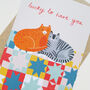 Lucky To Have You Cats Card, thumbnail 2 of 3