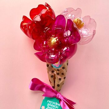 Valentines Small Recycled Plastic Bottle Flower Bouquet, 2 of 8