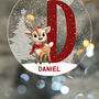 Reindeer Alphabet Initial And Name Glitter Acrylic Christmas Decoration, thumbnail 2 of 5