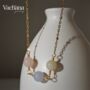 Natural Round Pastel Morganite Gems Pendant Necklace, thumbnail 3 of 6
