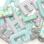 Mint And Grey Full Name Fabric Letters, thumbnail 8 of 11