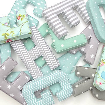 Mint And Grey Full Name Fabric Letters, 8 of 11