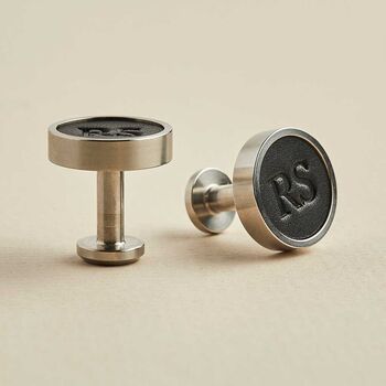 Personalised Leather And Stainless Steel Cufflinks, 2 of 6