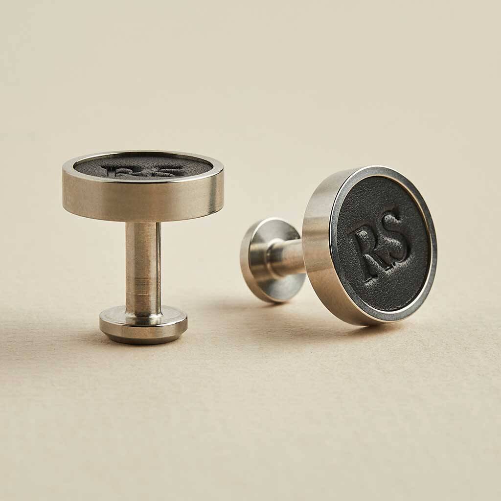 Personalised Leather And Stainless Steel Cufflinks, 1 of 4