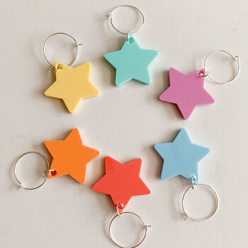 Acrylic Pastel Star Glass Charms Set Of Six, 2 of 4