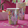 Tropical Iridescent Foiled Paper Party Cups, thumbnail 1 of 2