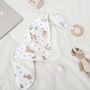 Deer Baby Blanket Gift Set, Handmade From Organic Muslin And Soft Sherpa, thumbnail 2 of 12