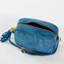 Personalised Blue Suede Cross Body Bag, thumbnail 5 of 7