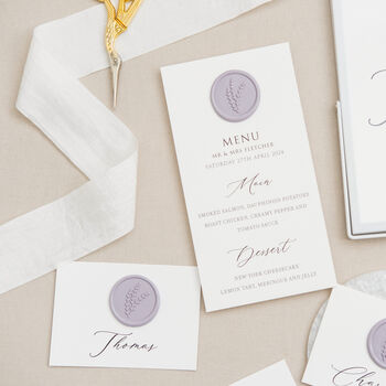 Place Cards With Lilac Wax Seals, 2 of 2