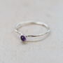 Sterling Silver Birthstone Stacking Ring, thumbnail 3 of 12