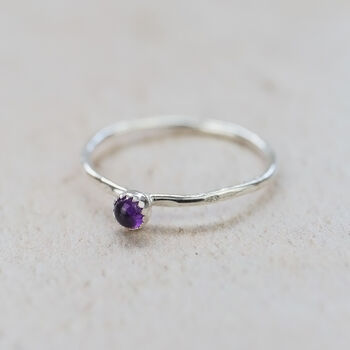 Sterling Silver Birthstone Stacking Ring, 3 of 12