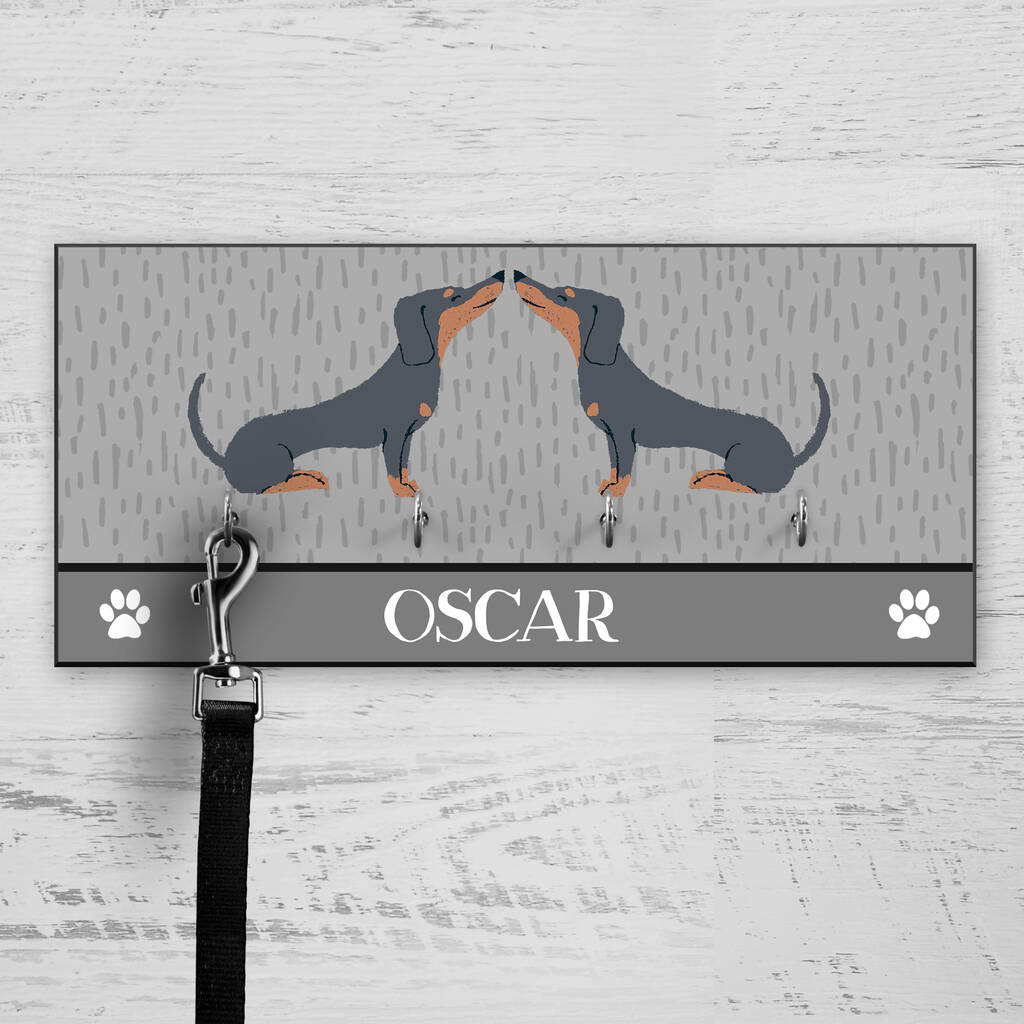 Personalised Dachshund Dog Lead Holder Hook By Hope and Halcyon