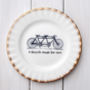 'A Bicycle Made For Two' Tandem Vintage China Plate, thumbnail 1 of 4