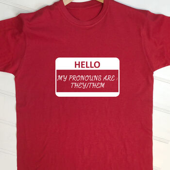 Personalised Adult Pronouns T Shirt, 2 of 7