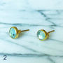Tara Gold Stud Earrings, thumbnail 2 of 12