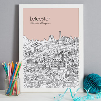 Personalised Leicester Print, 7 of 9