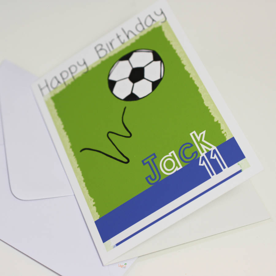 personalised football team birthday card by liza j design ...