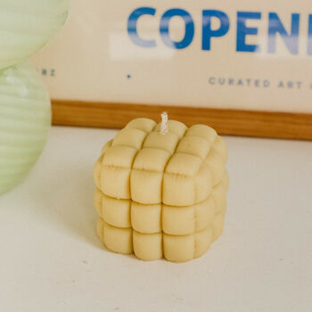 Puffa Cube Bubble Handmade Vegan Soy Wax Candle, 6 of 7