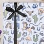Three Sheets Of Rodeo Cowboy Blue Wrapping Paper, thumbnail 1 of 2