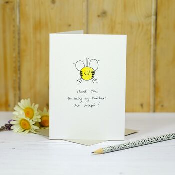 Personalised 'Smiley Bee' Handmade Card, 4 of 4