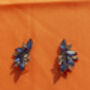 Navy Flower Gem Stud Earrings, thumbnail 2 of 2