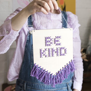 Be Kind Tasseled Embroidery Board Kit, 3 of 12