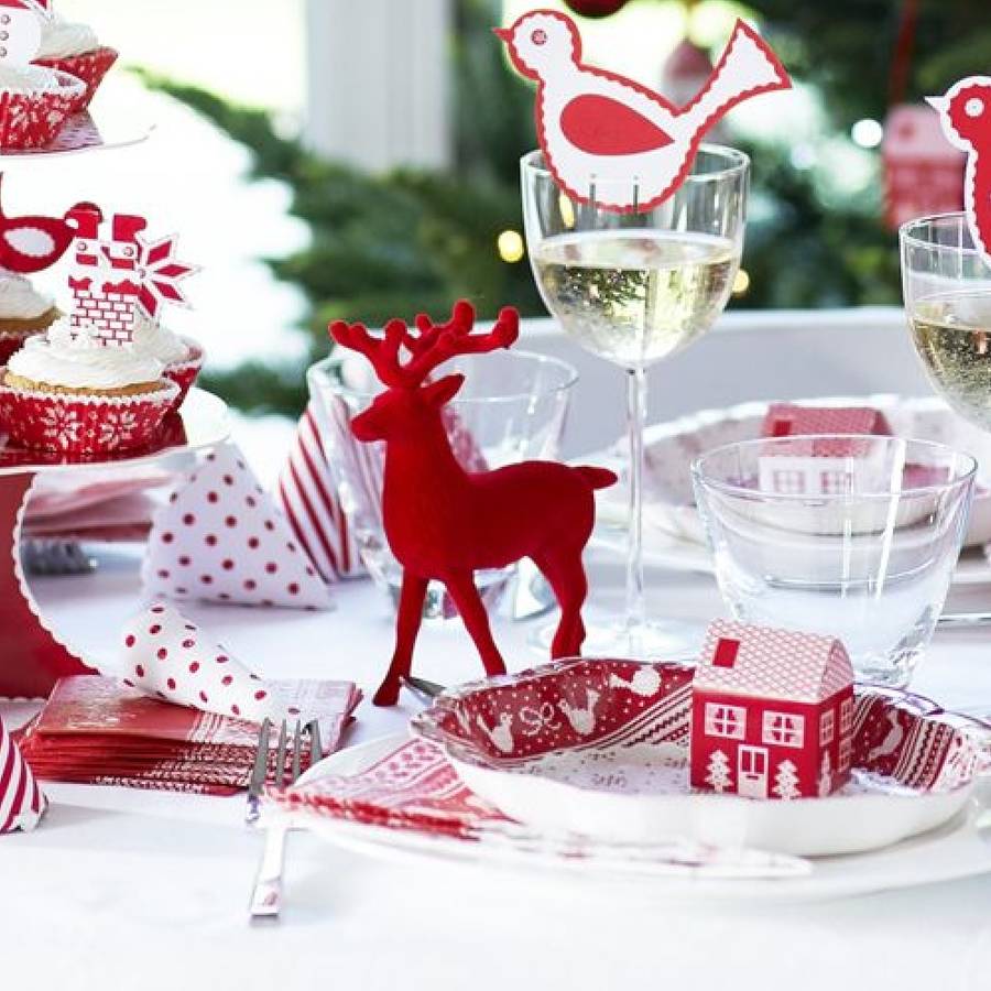 Red Reindeer Christmas Table Decoration By Bunting & Barrow