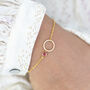 Minimalist Gold Plated Circle Birthstone Bracelet, thumbnail 2 of 12