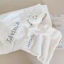 Personalised Baby Cotton Hooded Towel Newborn Gift, thumbnail 11 of 12