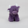 Personalised Mini Purple Collectible Highland Cow Soft Toy Cow, Gift Boxed, thumbnail 3 of 12