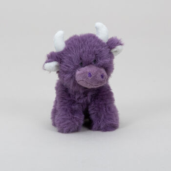 Personalised Mini Purple Collectible Highland Cow Soft Toy Cow, Gift Boxed, 3 of 12