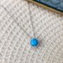 Round Turquoise 925 Sterling Silver Necklace, thumbnail 1 of 4