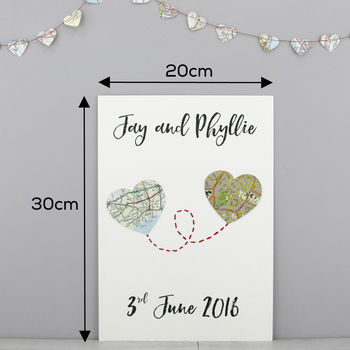Personalised Map Heart Wedding And Anniversary Print, 12 of 12