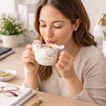Chicken Gifts Hen Shaped Ceramic Mug, 4 of 7