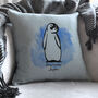 Personalised Curious Penguin Cushion, thumbnail 3 of 4