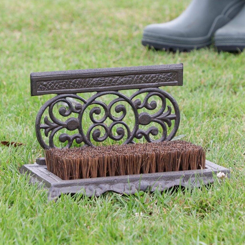 Cast Iron Autumn Garden Boot Brush And Scraper By Dibor