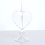 G Decor Cocktail Heart Shaped Glass With Straw, thumbnail 4 of 5