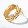 Gold Square Wire Overlapping Ring, thumbnail 3 of 5