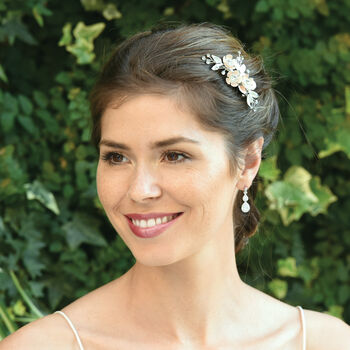 Silver Plated Dainty Floral Hair Bridal Clip, 5 of 7