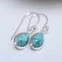 Sterling Silver Dangly Turquoise Teardrop Earrings, thumbnail 1 of 5