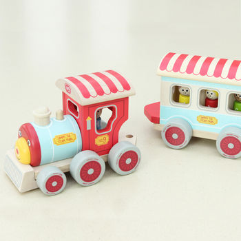 Wooden Train With Removable People And Carriage, 4 of 5