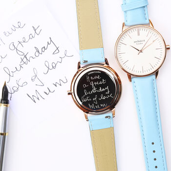 Ladies Architect Blanc Blue Watch Actual Handwriting, 5 of 5
