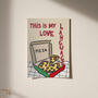 Pizza Is My Love Language Illustrated Print, thumbnail 3 of 9