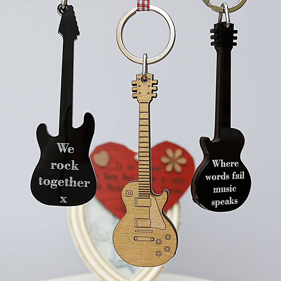 personalised electric guitar keyring by neltempo