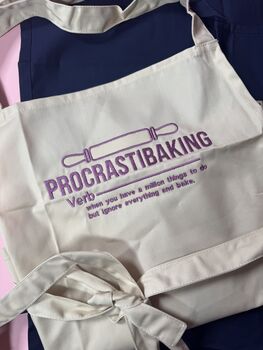 Procrastibaking Embroidered Apron, 5 of 8