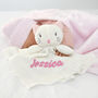 Personalised White Baby Gown With Kitten Comforter Set, thumbnail 2 of 12